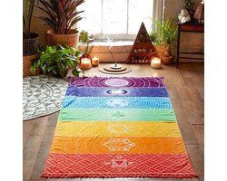 Wellness-House | Meditatie Kleed Chakra Mala | Meditatie | Yoga Kleed | Chakras Kleed | Zen Wandkleed | Wandkleed | 75 x 150 cm | Zen | Cadeau