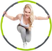 Springos Fitness Hoelahoep | Fitness Hoepel | Sport Hoepel | 8 Componenten | 100 cm | Groen-grijs