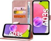 Hoesje geschikt voor Samsung Galaxy A03s - Bookcase Portemonnee Hoes Rose
