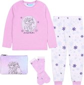 Pastelkleurige pyjamaset met sokken en portemonnee -Frozen Anna en Elsa 4-5 jaar 110 cm