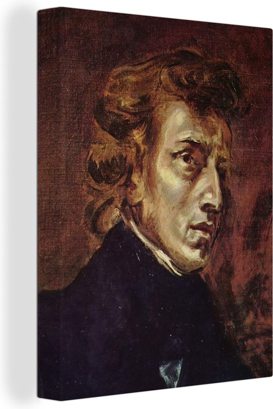 Canvas Schilderij  Frédéric Chopin - Schilderij van Eugene Delacroix - Wanddecoratie