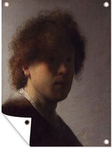Autoportrait de Rembrandt - Peinture de Rembrandt van Rijn Jardin poster 30x40 cm - petit - Toile de jardin / Toile d'extérieur / Peintures d'extérieur (décoration de jardin)