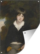 Tuinschilderij Portret van een jongen - schilderij van William Beechey - 60x80 cm - Tuinposter - Tuindoek - Buitenposter