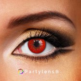 Partylenzen - Red Star - jaarlenzen met lenshouder - kleurlenzen Partylens®