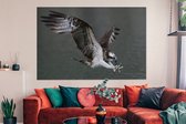 Canvas Schilderij Visarend - Water - Roofvogel - 180x120 cm - Wanddecoratie XXL