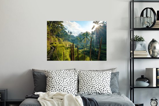 Stickers Stickers muraux - Rizière en terrasse en Indonésie - 90x60 cm - Film adhésif