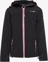 Mountain Peak kinder outdoor softshell jas - Zwart - Maat 152 - Winddicht en waterafstotend - Ademend materiaal