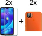 Beschermglas Xiaomi Redmi 9C Screenprotector 2 stuks - Xiaomi Redmi 9C Screen Protector Camera - 2 stuks