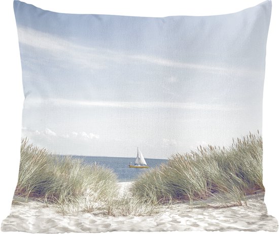 Sierkussens - Kussen - Duinen met de Noordzee op de achtergrond - 50x50 cm - Kussen van katoen