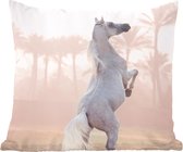 Sierkussen - Paard Zand Palmboom - Bruin - 40 Cm X 40 Cm
