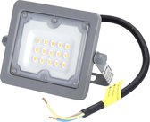 LED Bouwlamp - Igia Zuino - 10 Watt - Natuurlijk Wit 4000K - Waterdicht IP65 - Kantelbaar - Mat Grijs - Aluminium