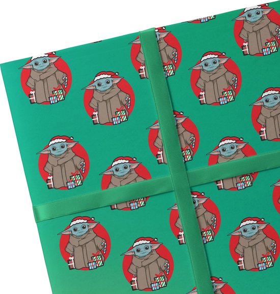 Vel (geen rol) inpakpapier - 31 cm x 69 cm - Yoda Best Kerst - Baby Yoda - Star  Wars -... | bol.com