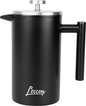 Leccur French Press Koffiemaker - Cafetière Dubbelwandig - RVS 1 liter