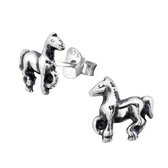 Montebello Oorbellen Horse - 925 Zilver Geoxideerd - Paard - 10x7mm