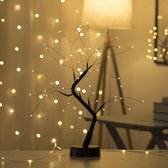 Exalight Bonsai Nachtlamp - Sfeerlicht - Decoratie - Slaapkamer - LED licht - Draadloos - Kerst en Nieuwjaar - Warme Puntjes Zwart