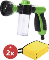Schuimsproeier met 2x microvezeldoek - foam sprayer - autowasset - schuimsproeier voor Auto wassen - schuimlans - car wash - ramen wassen - auto wassen schuimpistool voor tuinslang