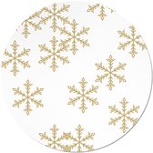 Kerst Sluitsticker Groot – IJs Kristal - Sneeuwvlok | Wit – Goud glans | Kerstbomen | Christmas – Kerstkaart – Kerstpakket | Bedankje - Envelop - Sluitzegel| Chique | Envelop stick