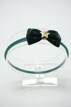 Kerst nylon haarband met strik - Kleur Groen - Haarstrik – Kerst strik - Glitter haarstrik – Haarstrik met ster  - Bows and Flowers