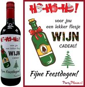 Wijnetiket Kerst - Wijnlabel Kerstcadeau voor volwassenen - Wijncadeau - Wijn kado - Ho Ho Ho voor jou een lekker flesje wijn cadeau!