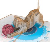 Hartensteler - 3D Pop-Up Wenskaart - Kat Kaart - Happy Cat Pop-Up Card