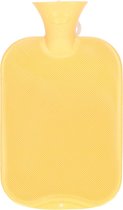 Fashy Warmwaterkruik Lichtgeel - 1 zijde geribbeld - 1 zijde geruit - Natuurrubber - 2 Liter