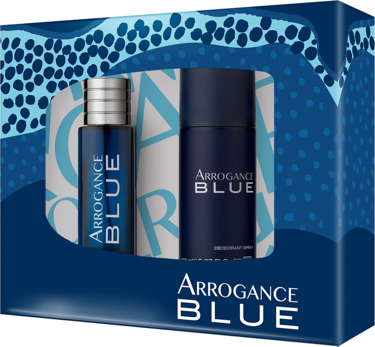 Goedkoopste Arrogance Blue set van eau de toilette deodorant