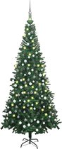 Huis en Tuin Depot Kunstkerstboom Met Led'S En Kerstballen L 240 Cm Groen