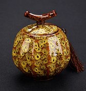 Mini Urn keramiek Geel pompoen vorm