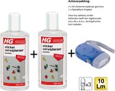 HG stickerverwijderaar geurloos - 2 stuks + Knijpkat/Zaklamp
