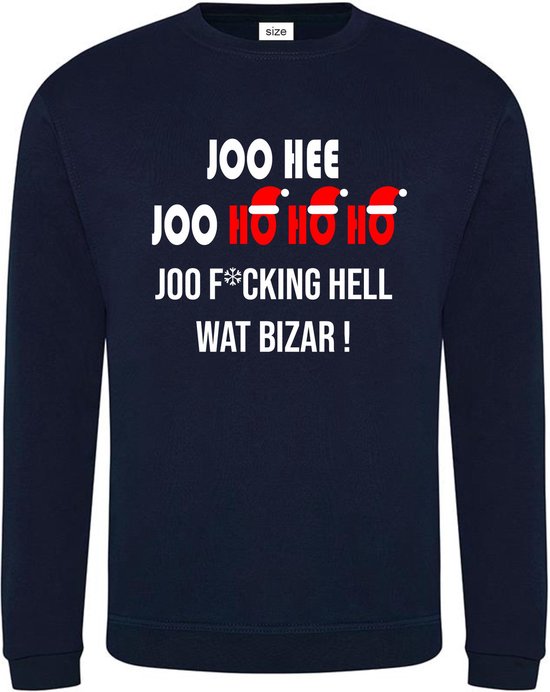 Kersttrui Joo Hee Joo Ho Ho Ho Joo F*cking Hell Wat Bizar | race supporter fan shirt | Formule 1 fan kleding | Max Verstappen / Red Bull racing supporter | christmas kerstmis kerst trui sweater | racing souvenir | maat XS
