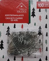 kerstbalhaakjes - 100 Haakjes Kerstbal - Haakjes voor kerstbal - zilver kleurig Kerstboomhaakjes Villa Volance