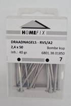 Homefix Draadnagels rvs/a2  2,4x50  40 gram
