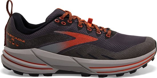 Brooks Cascadia 16 GTX Sportschoenen Maat 44.5 Mannen Bruin Grijs Oranje bol