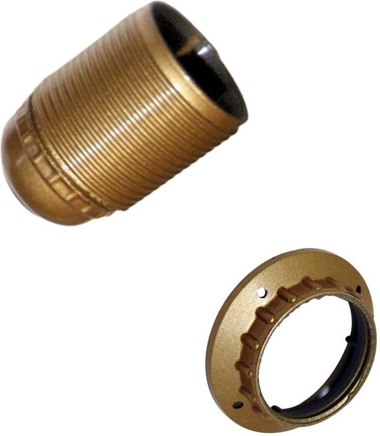 Caroline Iedereen doel TQ4U Lampfitting met ring - E27 - M10 schroefdraad - Goud / brons | bol.com