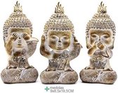Boeddha beeldjes blind doof spreken
