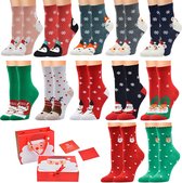 premium kerstsokken| 12 PAAR |  One Size | kerstsokken Dames | Heren | Kerstmis | Kerstkousen | Mannen |