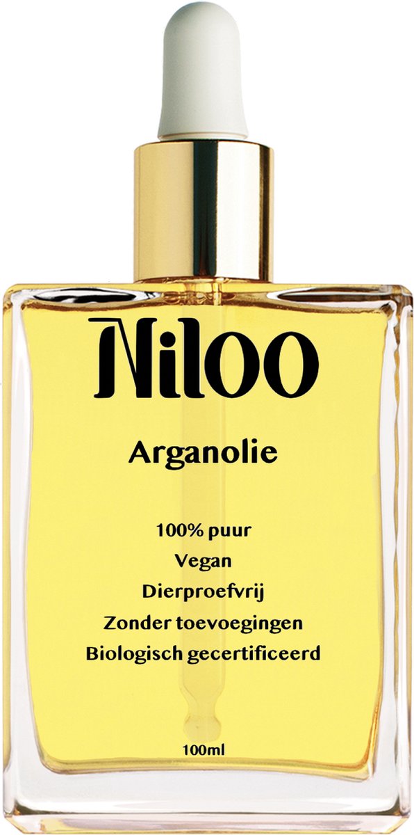 Niloo Arganolie - 100% Puur, Vegan, Biologisch en Zonder Toevoegingen Oil Haarolie - Argan Olie voor Haar, Huid en Nagels