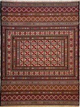 vloerkleed - heel fijn handgeweven  - Afghaanse kelim - 145 x 187 cm - 100% wol –  handgesponnen wol - plantaardige verfstoffen