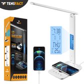 Tensfact® Bureaulamp Tafellamp Nachtlamp Leeslamp & LED Lamp - Shiny White - Led Verlichting - Wireless Charger - Qi Draadloze Oplader