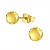 Aramat jewels ® - Bolletjes oorbellen goudkleurig chirurgisch staal 6mm unisex