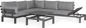 SUNS Vita hoek loungeset 4 delig verstelbaar wased grey / matt royal grey armleuning rechts