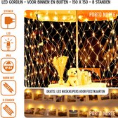 PoloNorte - Lichtnet - LED - Verlichting - 150 x 150 cm - Warm wit + Gratis LED Foto Knijpers