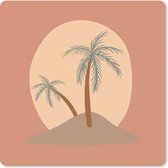 Muismat Klein - Palmboom - Zon - Pastel - Zomer - 20x20 cm