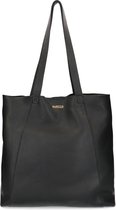 Manfield - Zwarte leren shopper