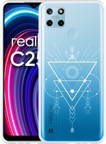 Realme C25Y Hoesje Abstract Moon White - Designed by Cazy