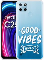Realme C25Y Hoesje Good Vibes wit - Designed by Cazy
