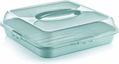 Boîte à gâteaux carrée - Boîte de rangement pour gâteaux - Boîte de produits frais - L x L x H : 36 x 36 x 10 cm - Sans BPA - Carré Zwart
