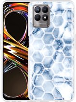 Realme 8i Hoesje Blue Marble Hexagon - Designed by Cazy