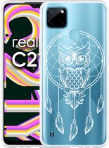 Realme C21Y Hoesje Dream Owl Mandala White - Designed by Cazy