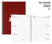 MGPcards - Bureau-agenda 2022 - A4 - Ringband - Spiraal - 7d/2p - Bordeaux